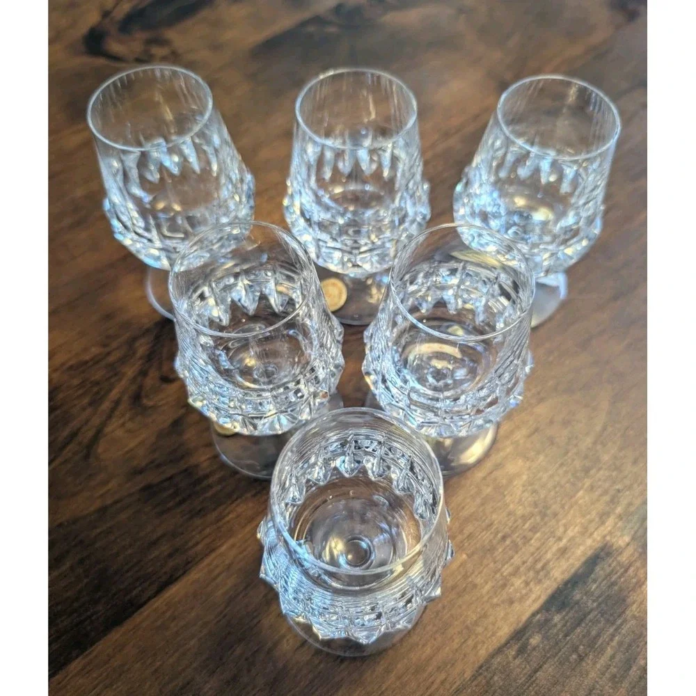 Vintage Bavaria Germany 24% Lead Crystal Mini Brandy Snifters Cordial Set of 6